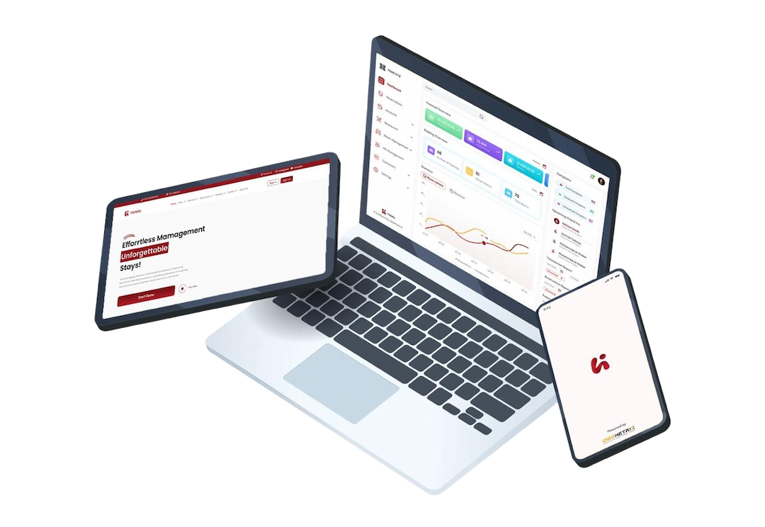 Hotela on laptop, tablet and phone